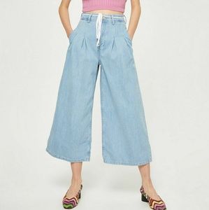 Topshop High Waisted Wide Leg Cropped Jeans